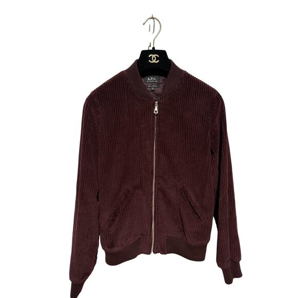 A.P.C. | Jackets & Coats | Apc Jacket Womens 36 Burgundy Corduroy